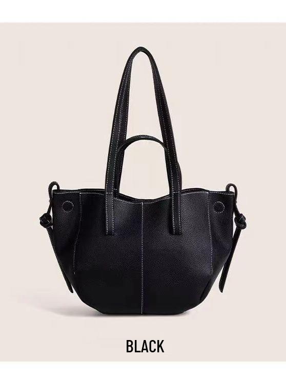 2024 Trendy Large-Capacity French PU Leather Tote & Shoulder Bag