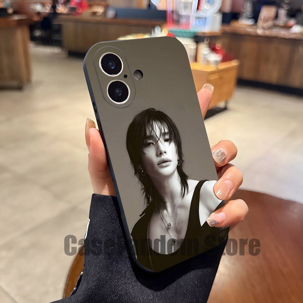 Korea Singer H-Hyunjins For iPhone 17,16,15,14,13,12,11,Pro,Max,Plus Black Soft Cover Phone Case