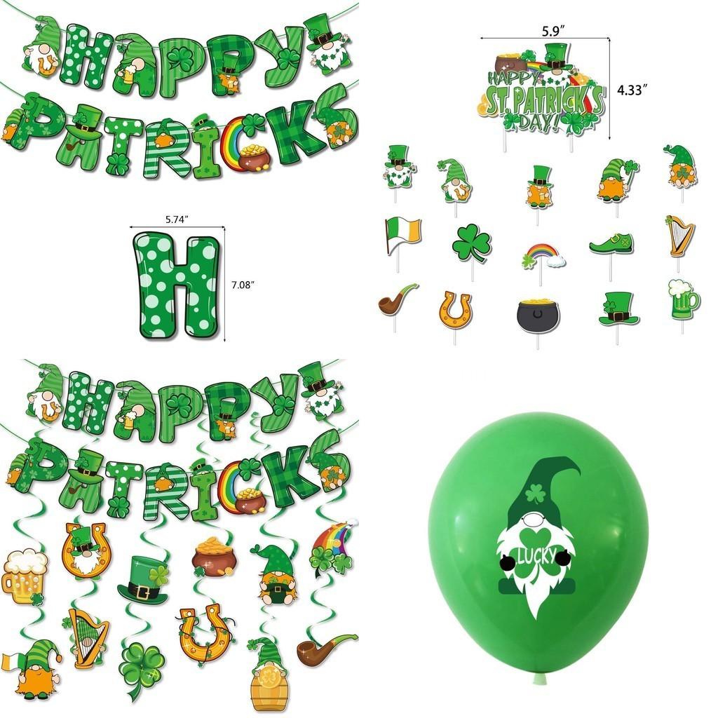 Irish St. Patrick's Day Decorations W/shamrock Ornaments Accessories