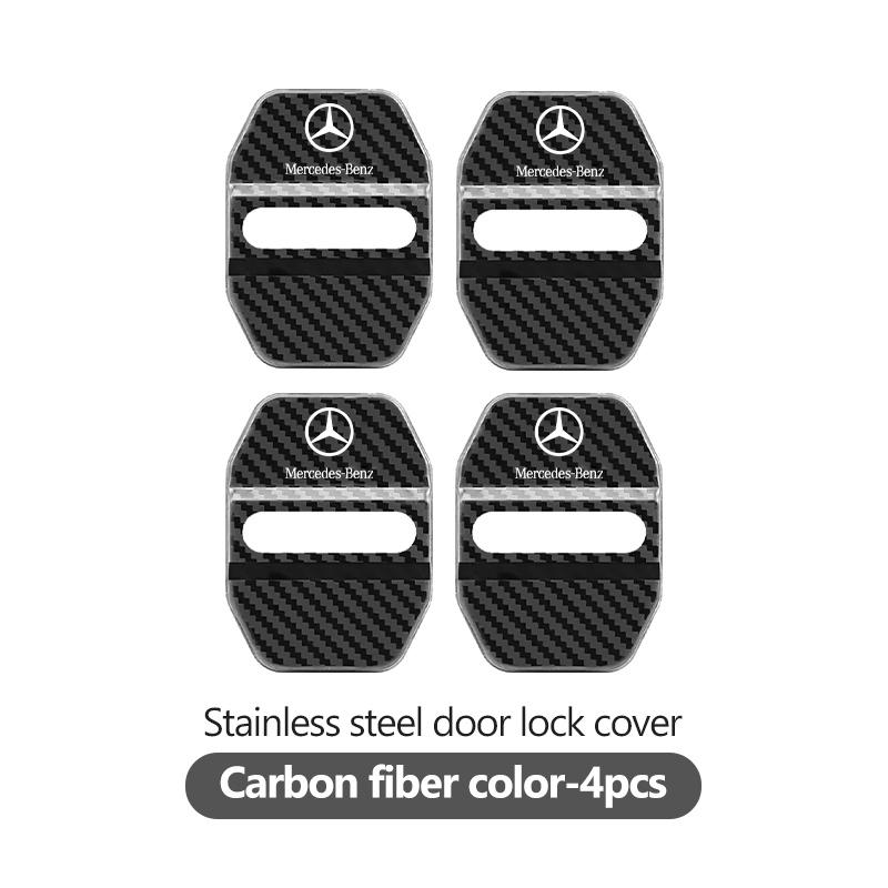For Benz 4PCS Fashion Stainless Steel Car Covers Door Lock Protecting Cover Exclusive AMG W124 W203 W204 SPRINTER V CLASS VIANO