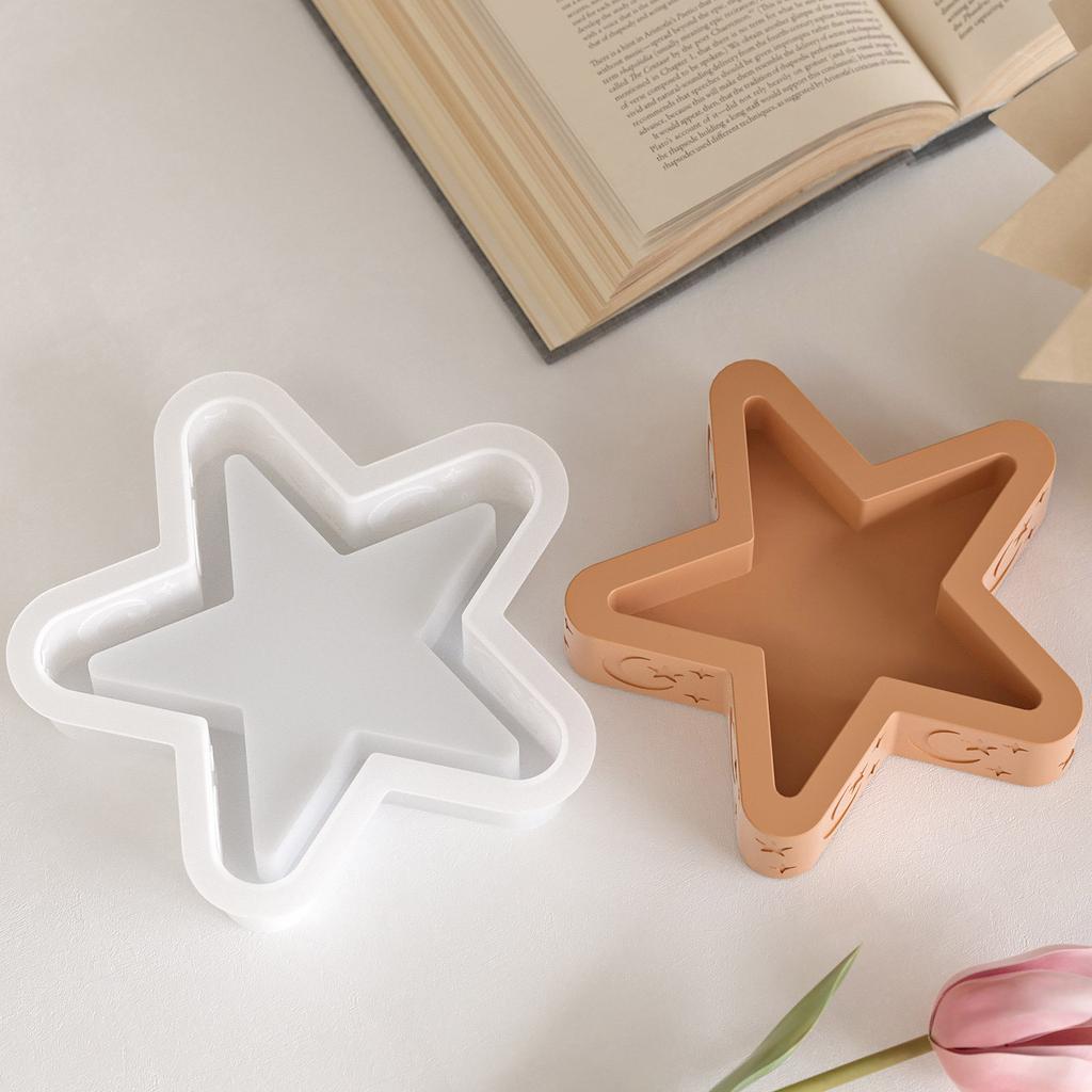 Multipurpose Sturdy Silicone Star Candle Holder Mould Set Portable for Resin Plaster Craft Supplies Assorted Sizes