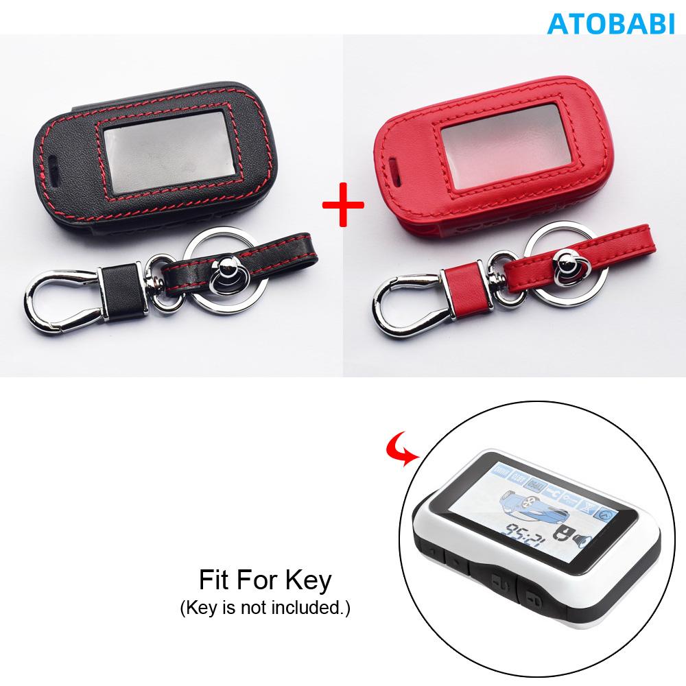 Leather Key Cover Bag For StarLine E60 E90 E61 E91 E63 E93 E65 E95 E66 E96 V2 E97 ECO E7 LTE Two Way Car Alarm LCD Remote Cases