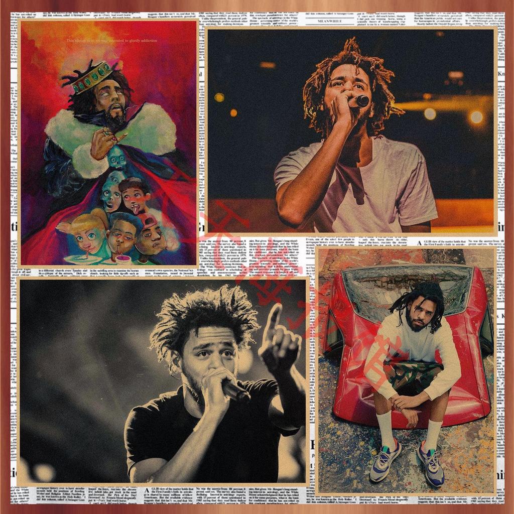 J. Cole & Lamar Rap Hip Hop Kraft Paper Wall Mural 491