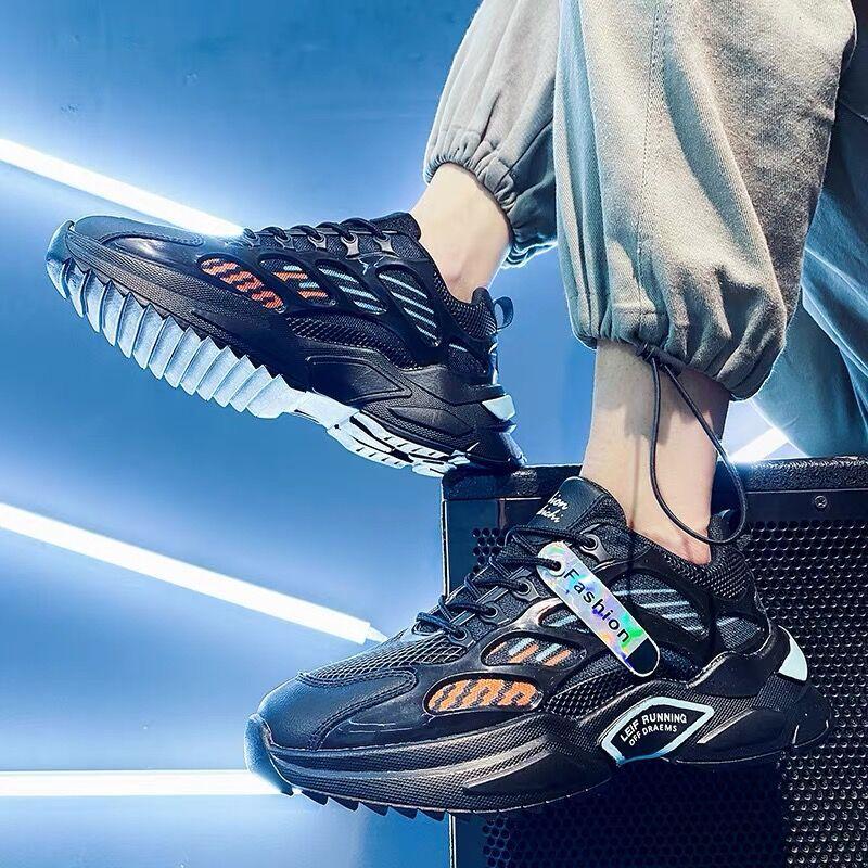 

Летние новые мужские кроссовки для бега на открытом воздухе, нескользящие, Damqing Air Cushion, спортивная обувь, теннисная обувь, модная повседневная обувь, Tenis Masculino 44 чёрный