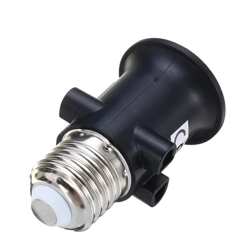 1 PCS AC100-240V 4A PBT Fireproof E27 Bulb Adapter Lamp Holder Base Socket with EU Plug White and Black Bulb Holder