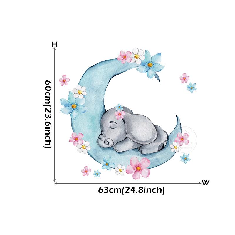 Moon Cloud Big Wall Stickers For Kids Rooms Boys Stars Large Wall Stickers For Children's Room Bear Bedroom Decoration