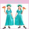 Statue Of Liberty Costume Gown For Women Children With Breathable Polyester For Themed Festivals