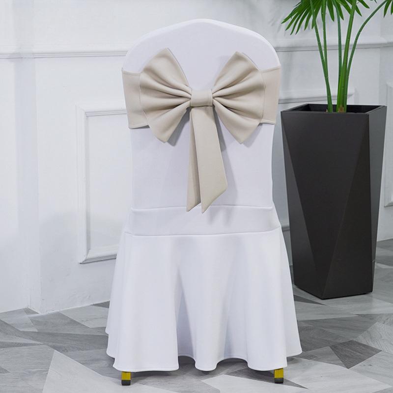10PCS Thicken Spandex Chair Cover Band Ribbons Chair Tie Backs for Party Banquet Decor Wedding Decoration Knot Chair Bow Sashes