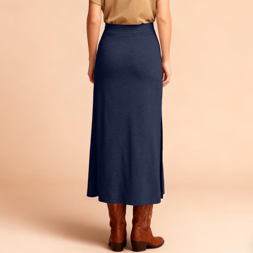 Women Casual High Elastic Waist Slimming Lady Tight Long Skirt