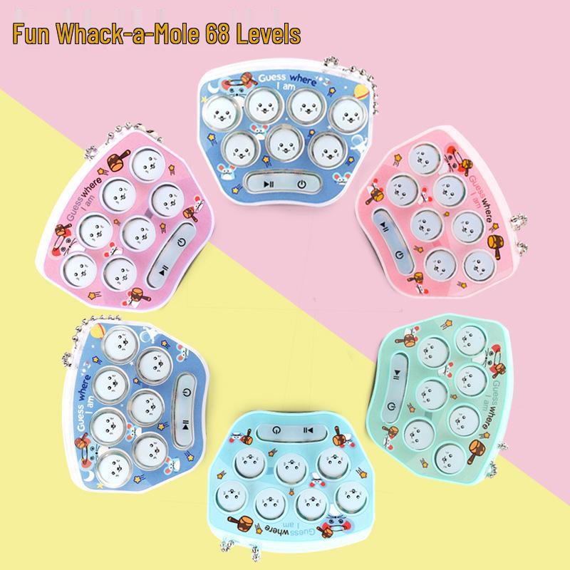 Handheld Whack-a-Mole Luminous Tetris Keychain Toy