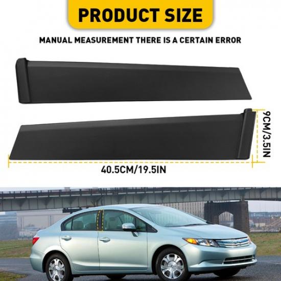 Door Pillar Molding Front Driver Passenger Side For 2012-2015 Honda Civic 4 Dr I