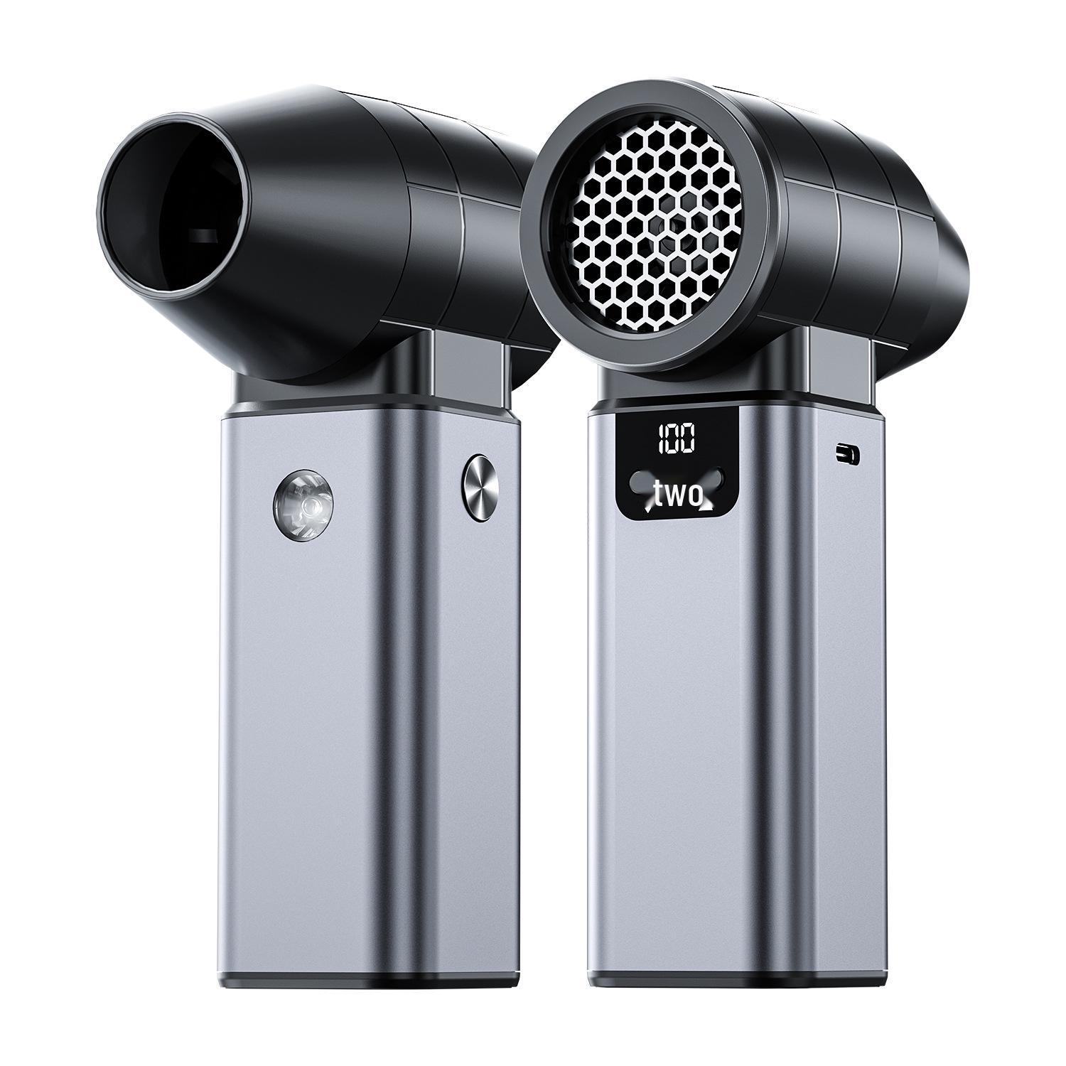 

Aluminum Alloy High-Speed Handheld Turbine Fan with Brushless Motor for Car Dust Removal and Water Blowing 40mm Duct Motor + Fast Charge + 16000mAh