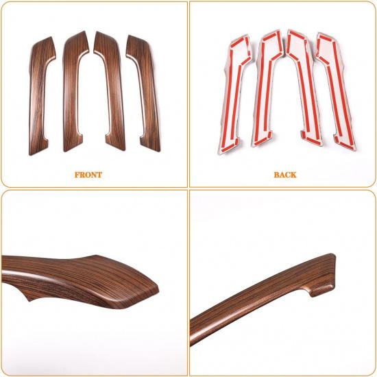 Fit for Toyota Land Cruiser Prado FJ150 150 2010-2018 ABS Inner Door Handle Cover, Car Interior Door Handle Protection Trim Cover, 4PCS (Pine Wood
