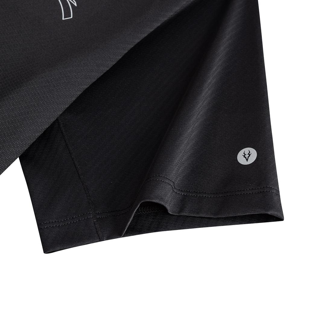 ANTA T Shirts Men's Basic Black 4 Crew Neck Moderate Straight Fit 952625101-4