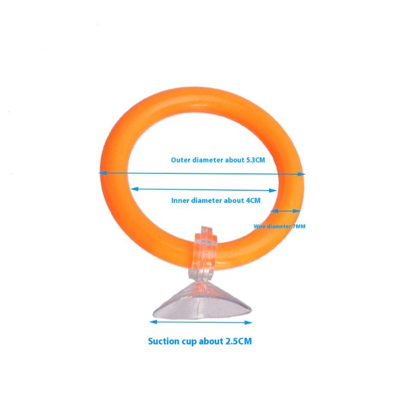 4Pcs Fish Tail Drumming Training Interactive Training Circle Color Suction Cup Ring Fish Tank Decorative Fish Training Toys