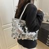 Modische paillettenbesetzte Tasche Damen 2025 neuer Nischen-Trend Eimer-Schultertasche Pendler vielseitig große Kapazität Tragetasche
