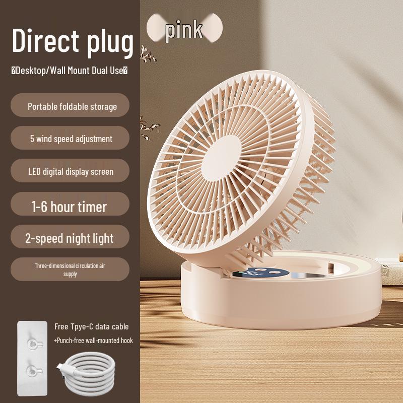 

2026 Multifunctional Mini Makeup Mirror Folding Fan for Dorms 17.5*9*17.5 cm