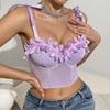 Amazon's New Hot-Selling Floral Cross-Border European and American Fashion Spicy Girl Fishbone Bra Sexy Tube Top Ultra-Short Style