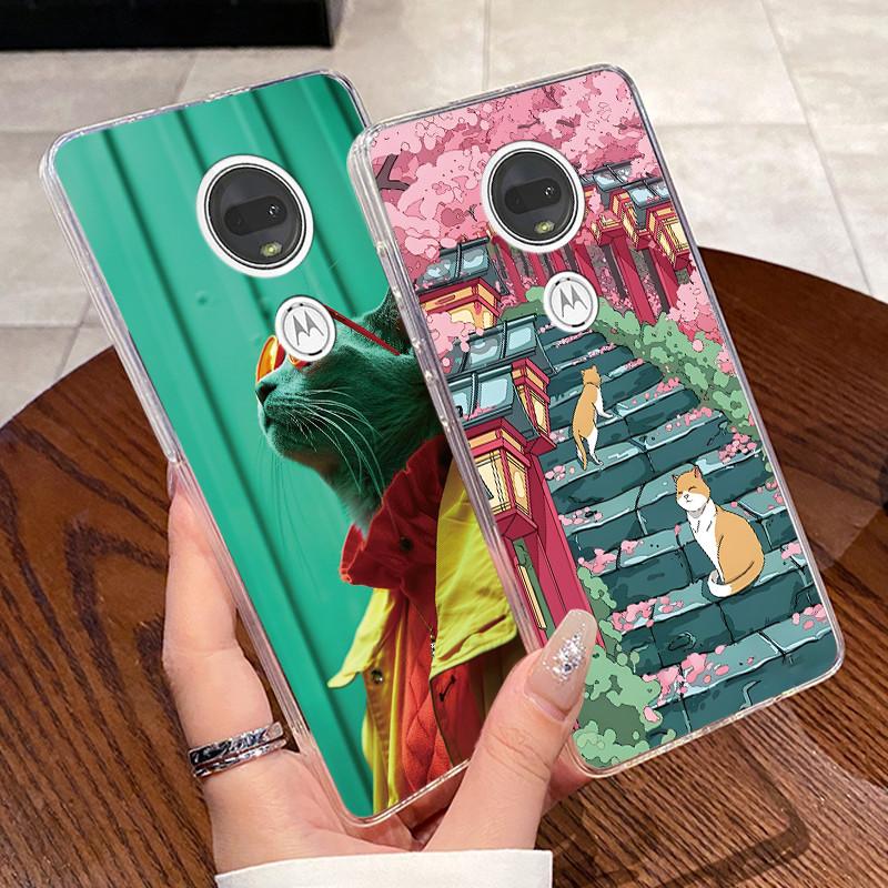 Żelowe Etui Do Motorola Moto G7 Plus/Moto G7 Play /Moto G7 Power Fundas Przezroczyste Silikonowe Miękkie TPU Pokrowiec Uroczy Kot Ochronne Etui
