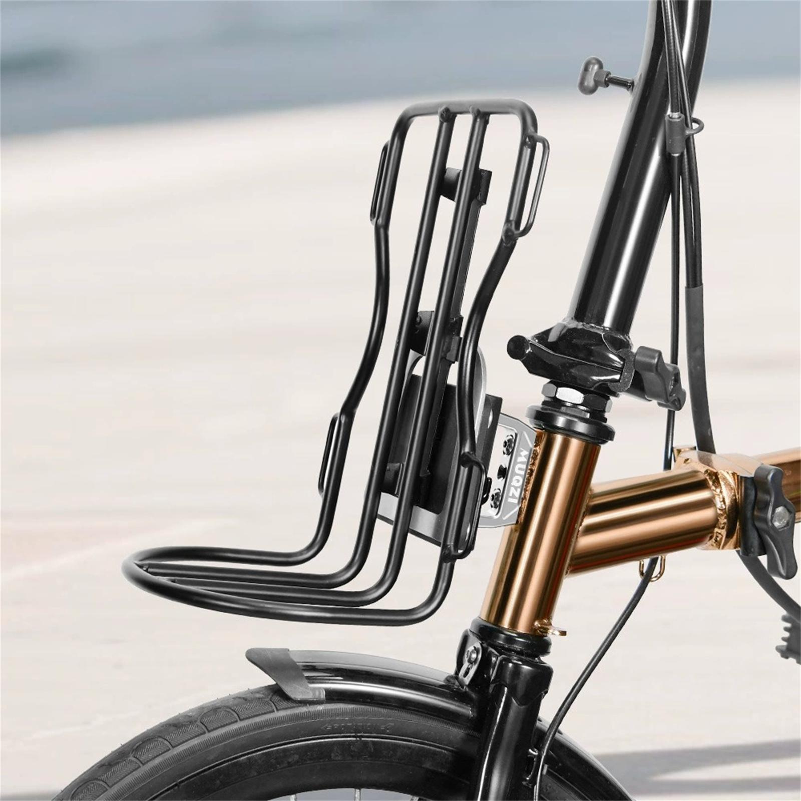 

Front Bike Rack Mount Small Fabric Bag Rack for Pig Nose Bags,Folding Bike Head Bags and Cycling Accessories, Easy Installation and Sturdy Design One Size