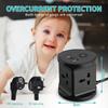 Small Multi-Function Conversion Plug Tower Extension Socket with USB-A x2 + USB Type-C x1 Surge Protector