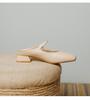 Genuine Leather Women's Chunky Heel Pointed Toe Slippers - Versatile French Style for Spring/Summer