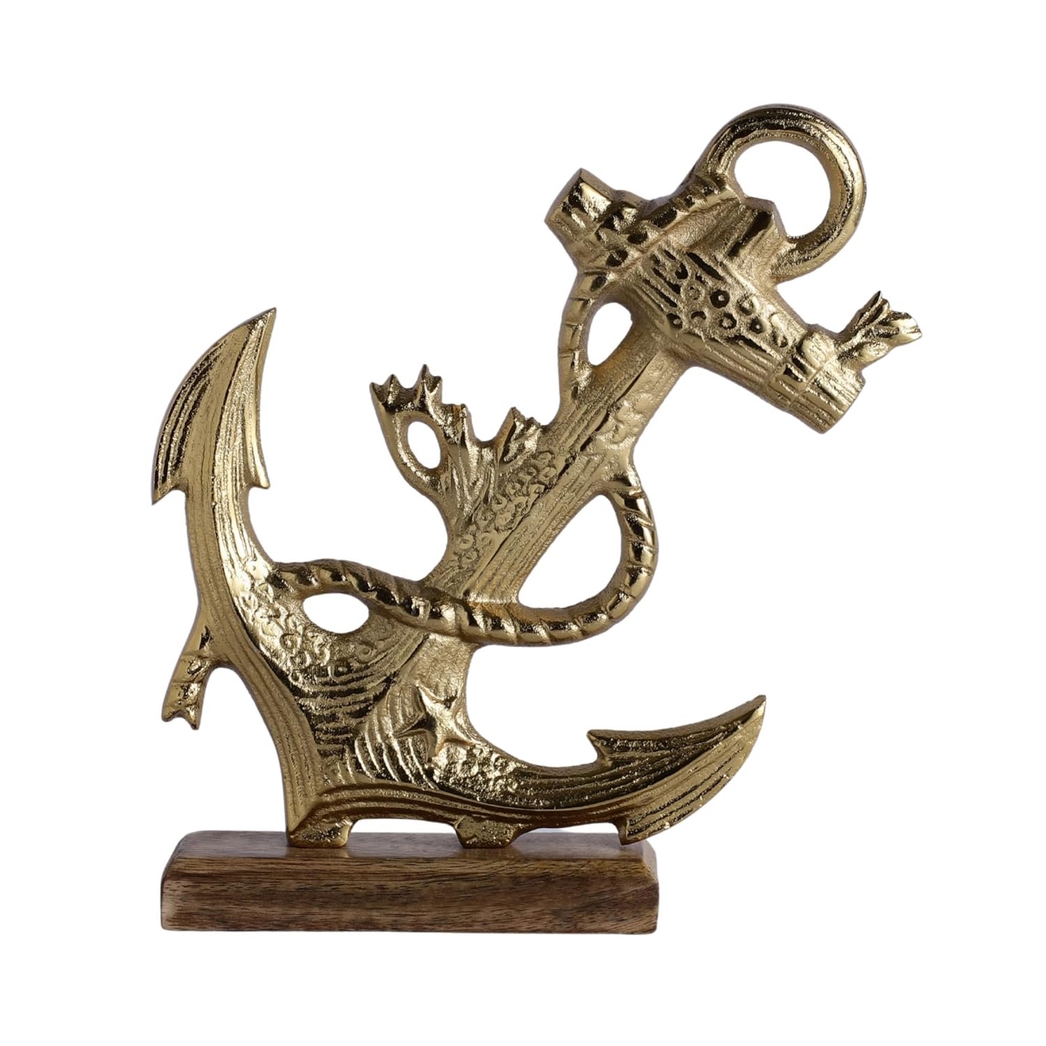 Decorative Metal Anchor Showpiece With Wooden