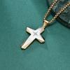 Cross Four-pointed Star Pendant Men's Stainless Steel Box Chain Necklace Hip-hop Jewelry