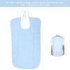 Elderly Waterproof Bib Adult Mealtime Saliva Towel Dining Apron Clothes Protector Light Blue L