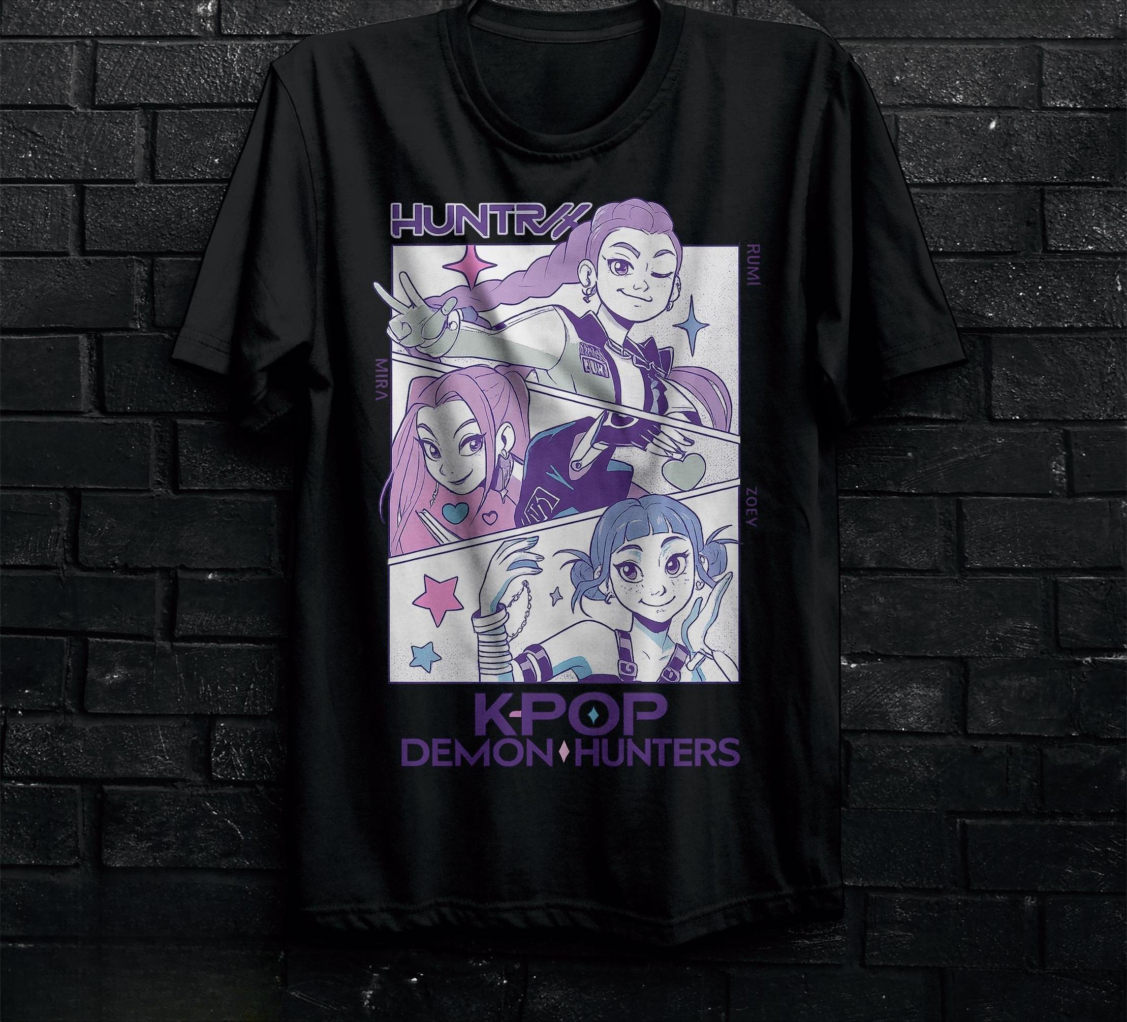 

New Summer Vintage KPop Demon Hunters Tiger T-shirts for Men Harajuku Cute Round-neck Heavy T-shirts Oversize Unseix Tee Top 4XL