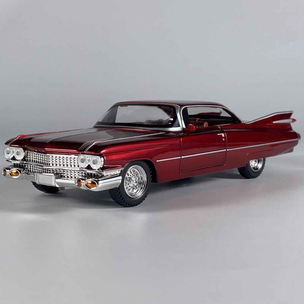 1:24 Cadillac Eldorado Biarritz 1959 Series 62 Alloy Diecast Metal Model Simulation Sound Light Birthday Present For Childrens
