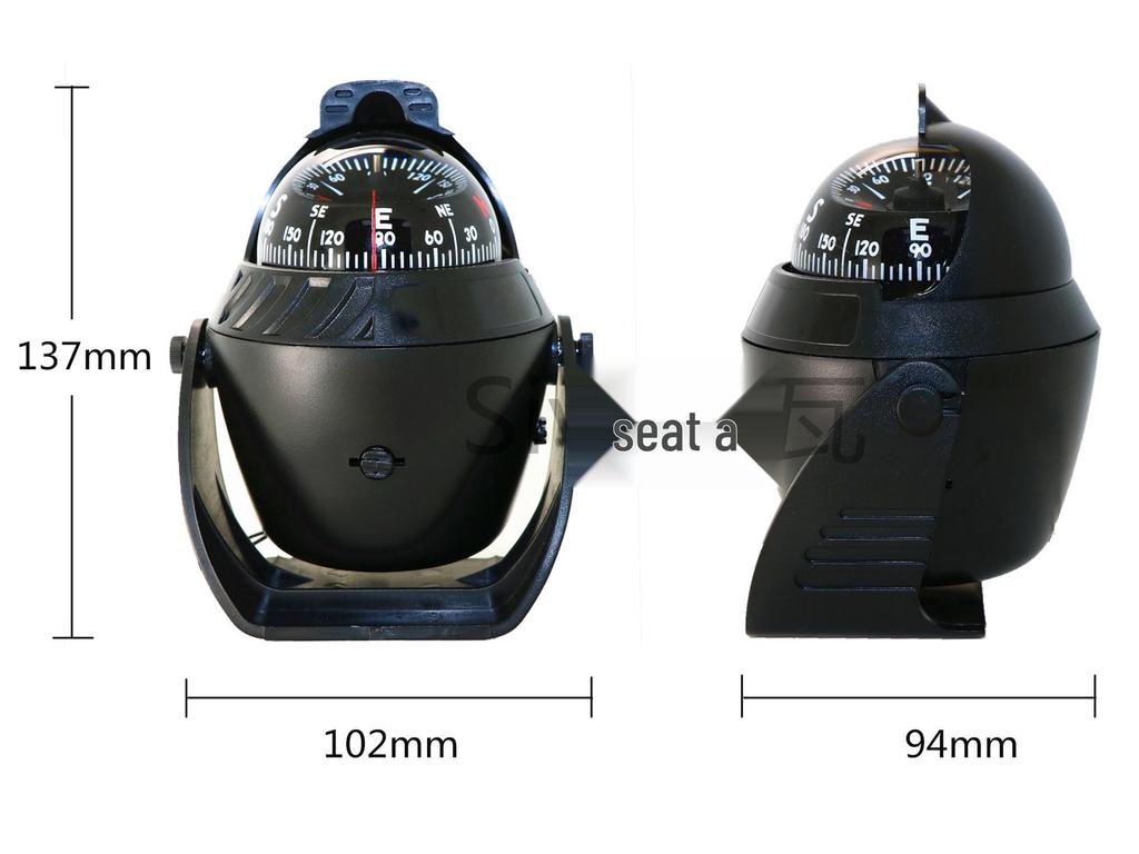 Car-Mounted Nautical Compass with Magnetic Declination Adjustment Available Now