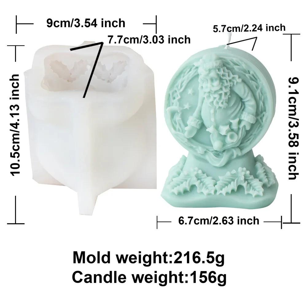 3D DIY Santa Claus Candle Silicone Mold Snow Bell Elk Candle Mold Christmas Tree Resin Mold Christmas Gift