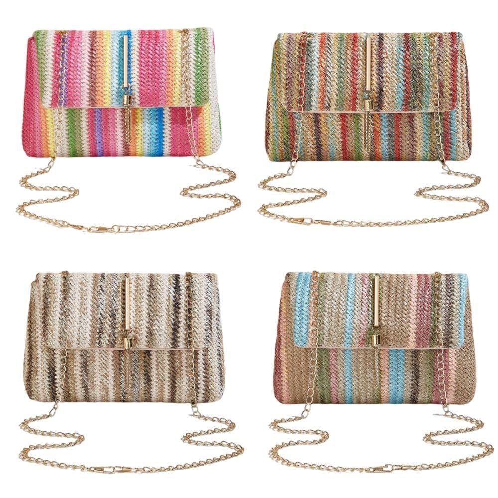 Ethnic Style Woven Crossbody Bag Portable Clutch Bag Artistic Mobile Phone Pouch  Girls