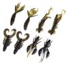 25pcs Soft Silicone Bait Worm Crawfish Shrimp Bass Pike Lure Fishing Tackle (Brown)