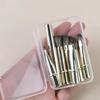 Set di 6 pennelli da trucco mini da viaggio | Tubi in alluminio staccabili, Pennelli per occhi portatili con custodia per una pulizia igienica
