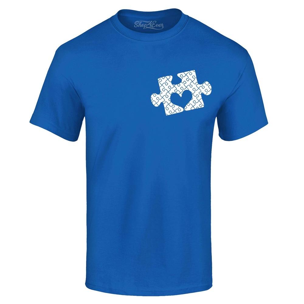 

Heart Puzzle Piece Autism Pocket Size T-shirt Neurodiversity Shirt L