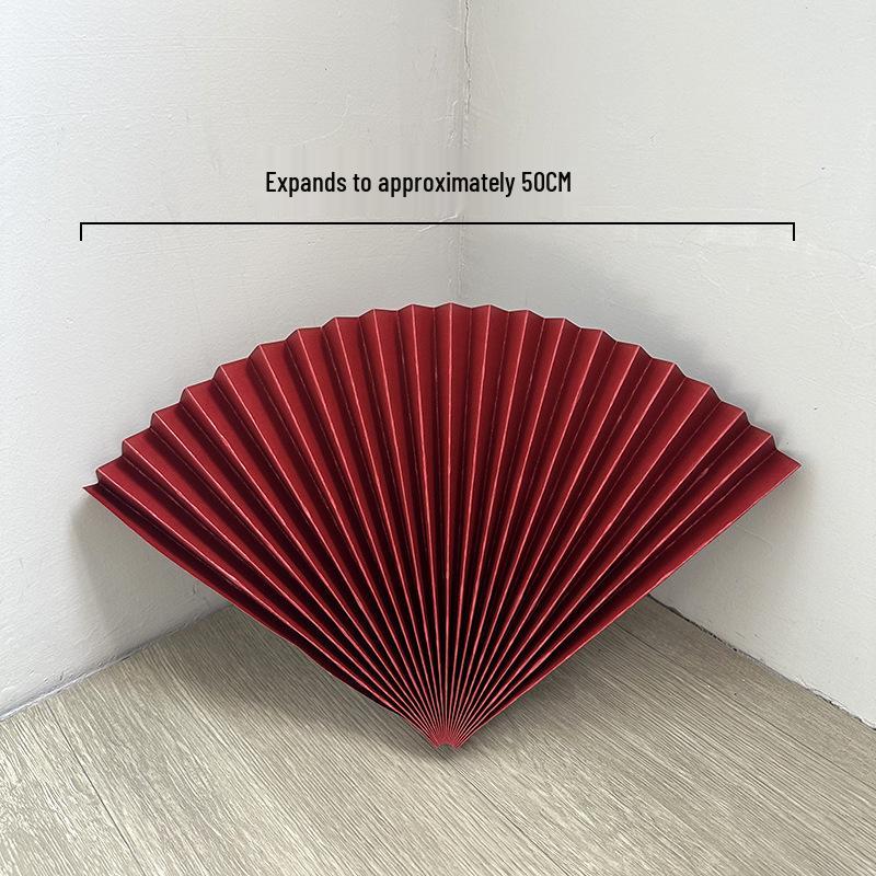 Roter halbkreisförmiger Bambuspapierfächer für Hochzeits- und Eventdekoration