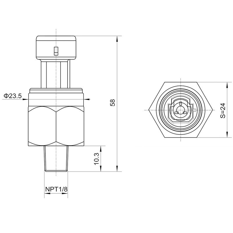 Pressure Sensor Transducer Transmitter for Water Oil Fuel Gas Air 1/8NPT  5V Ceramic Sensor Stainless Steel 300-3000psi Optional
