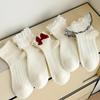 Milky White Bow Lace Socks Women Cute Lolita Japanese Jk Lace Socks Lolita Sweat-Absorbent Mid-Tube Socks