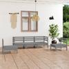 Day and Night - Day and Night Garden Furniture Set 5 Pieces Solid Gray Pine Wood