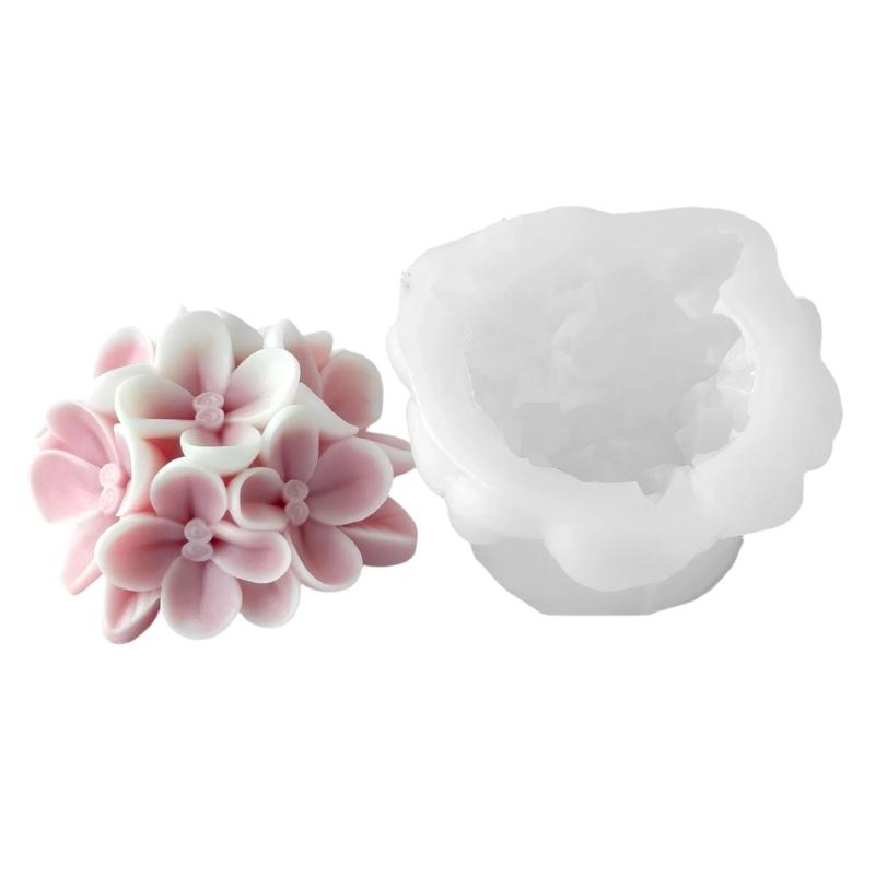 Detailed Hydrangea Designs Silicone Mould For Handmade Candle Soap And Desserts Easy To Cleaning