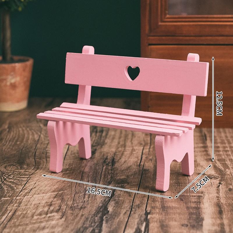 Doll House Mini Home Office Decoration Color Small Bench Shooting Background Props Decoration Mini Wooden Tables and Chairs