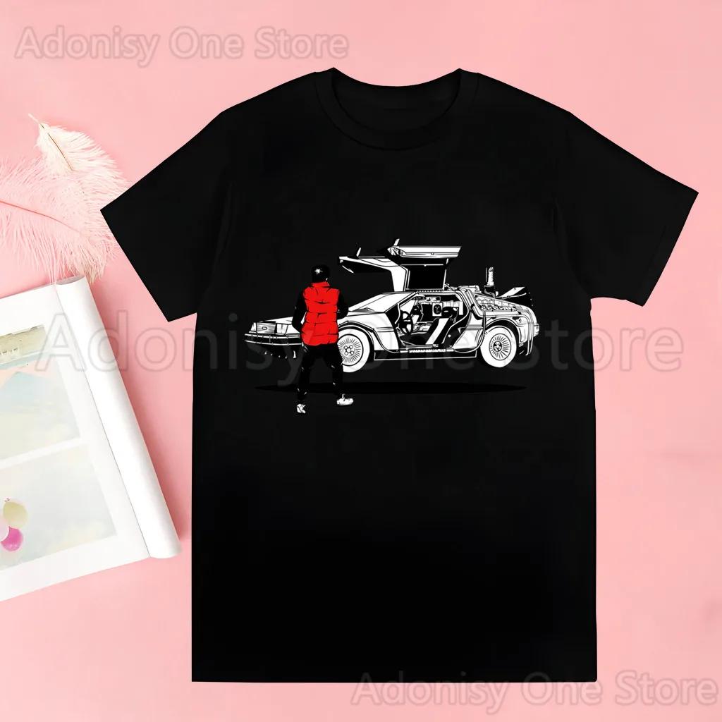 Back To The Future Delorean T-shirts Men Summer Graphic Tees Funny Shirts For Man Tshirts Crew Neck Harajuku Tops