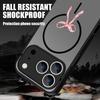 Coque Magnétique Motif Laçage Rose Pour iPhone 17 17e 16e 16 15 Pro 14 13 Pro Max Pour Magsafe Coque Rigide en PC Mate Translucide