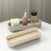 Narrow Arc Tray Simple Fashionable Versatile Decorative Home Oval Serving Storage Tray For Makeup Fragrance White