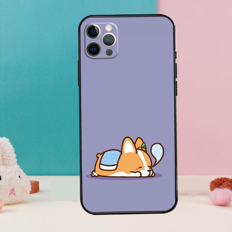 Cartoon Corgi Phone Case For iPhone 17 Air 16 15 14 13 12 11 Pro Max 12 13 Mini 15 16 Plus 16e Cover Coque