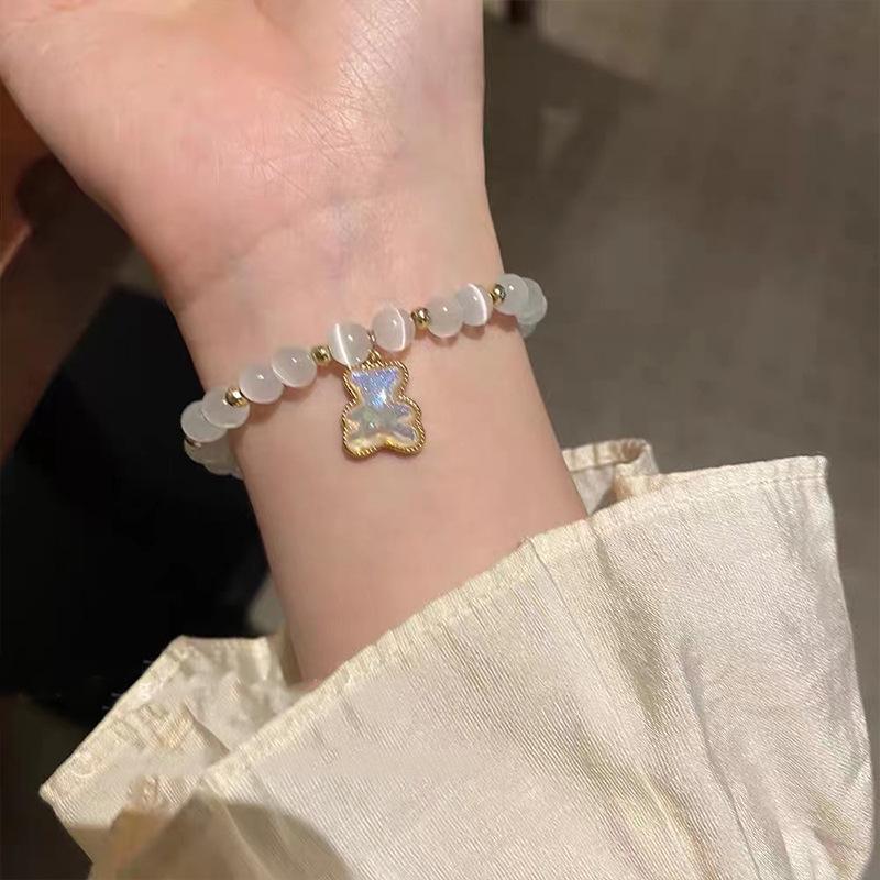 2022 Cat's Eye Bear Pendant Bracelet for Women and Best Friends – Trendy Niche Design