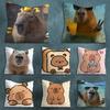Cute Lindos Capibaras Various Sizes Square Pillow Case For Car Home Bedchamber Decor Birthday Gift