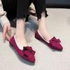 Large Size Casual Single Shoes Women's Spring Bow Fashion Outer Wear Versatile Casual Doudou Shoes
